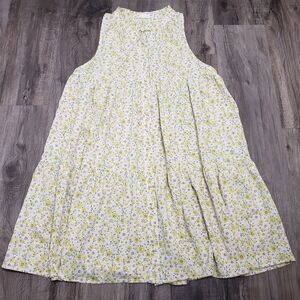 Storia Women's Medium Floral Sundress Loose‎ Flowy Ruffle Detail Sleeveless Tier